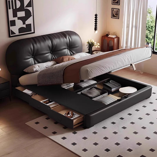 Princess Reading Bed Double Storage Cheap Designer Vintage Aesthetics Bed Comfortable Fashionable Muebles Bedroom Furniture