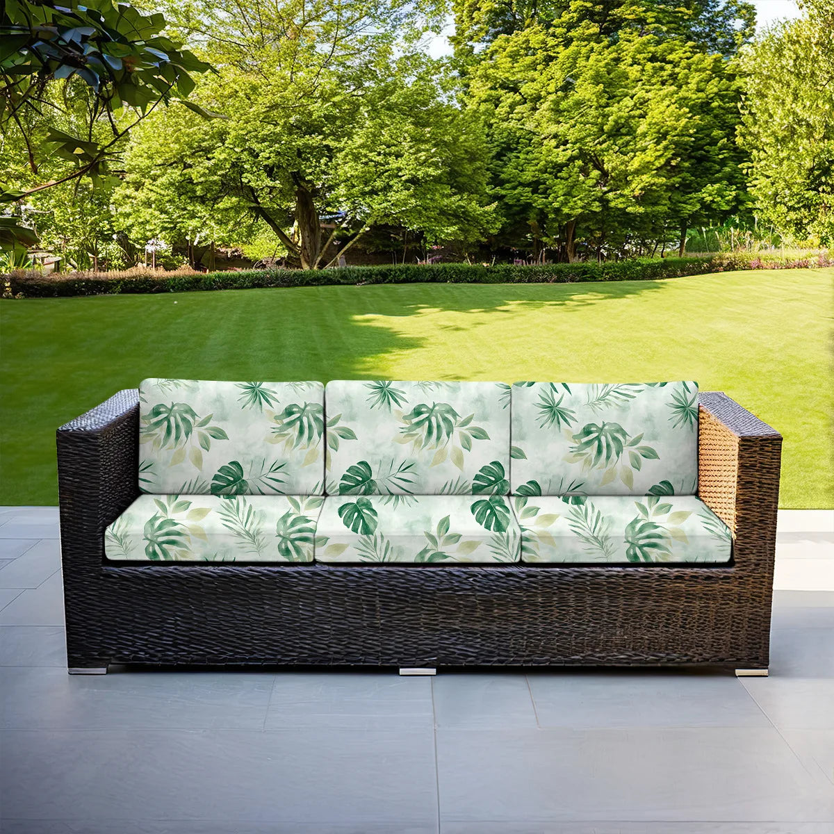 Outdoor Waterproof Tropical Print Sofa Cushion Covers Non-Slip Furniture Protectors Replacement for Individual Seat Cushions New