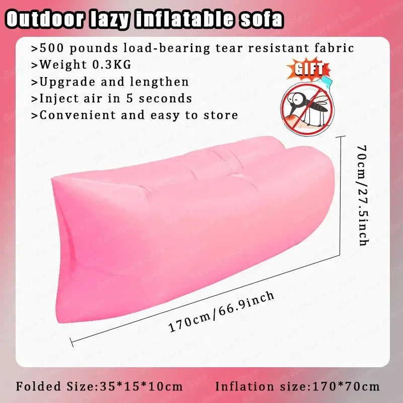 Outdoor Air Lazy Inflatable Sofa Bag Portable Camping Sofa Air Sleeping Bag Lunch Break Mattress Music Festival Portable Sofa