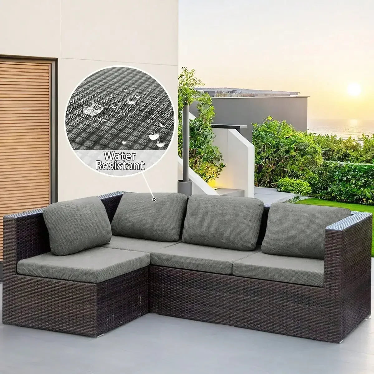 1pc Water-Reststant Polar Fleece Outdoor Sofa Covers, 230gsm Sofa Cushion Cover, Multiple Colors Available