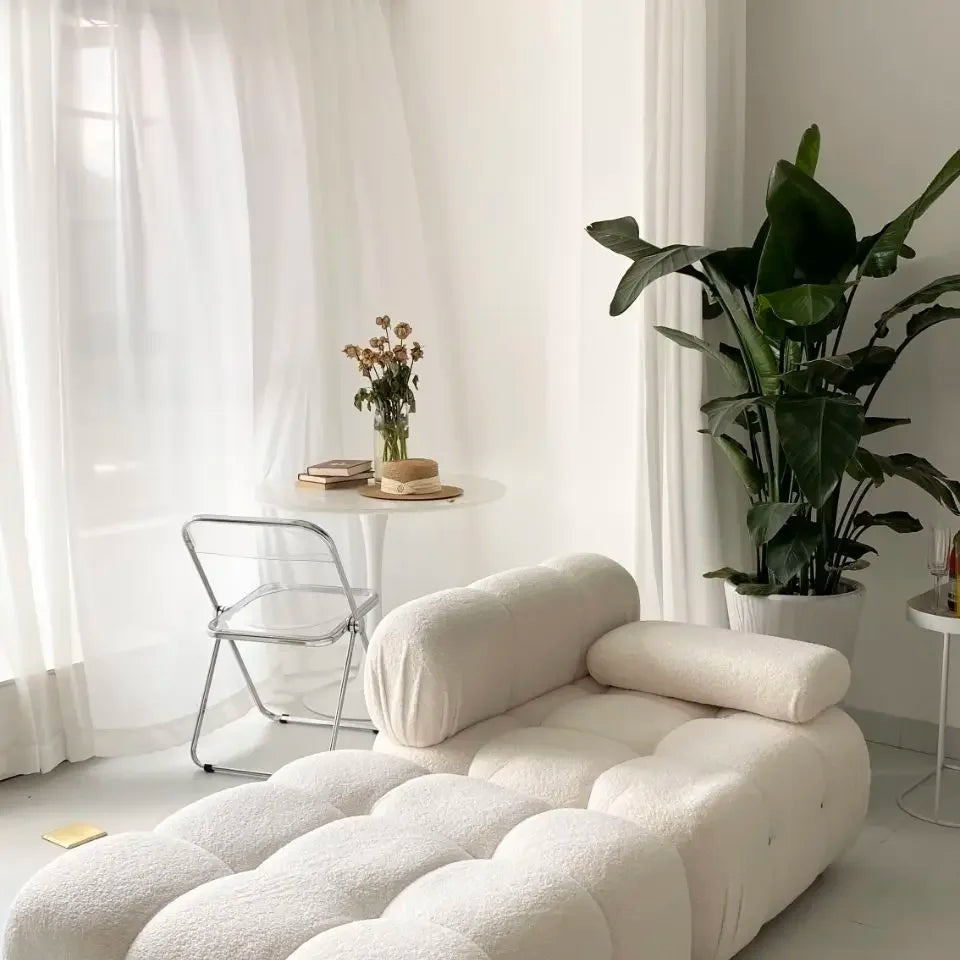 Modern Minimalist Creative Block-Style Fabric Sofa Compact Living Room Balcony Seating with Trendy Upholstery WebPopular Design