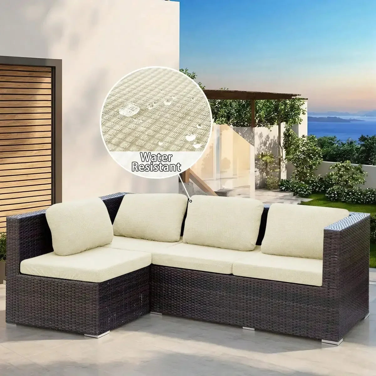 1pc Water-Reststant Polar Fleece Outdoor Sofa Covers, 230gsm Sofa Cushion Cover, Multiple Colors Available