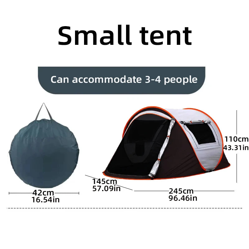 A pop-up tent, outdoor tent, camping tent, oval tent, waterproof and sun-proof travel tent, suitable for camping hiking trips