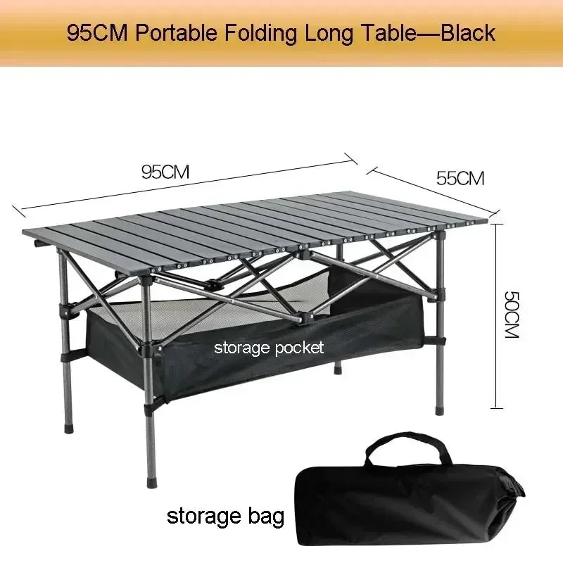 Outdoor Folding Long Table Tourist Portable Storage Egg Roll Table Camping Desk Barbecue Easy To Install  Picnic Outdoor Tables