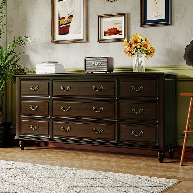 Nordic Simple Living Room Cabinets Drawers Black Solid Wood Living Room Cabinets Storage Vintage Wohnzimmer Schrank Furniture