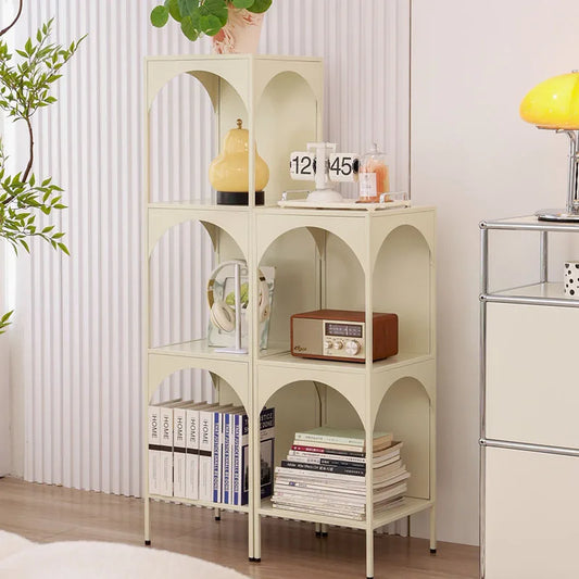 Living Room Storage Racks Organizer for Room Bookshelf Decorations 3-tier Iron Shelf Cabinets Multifunctional Nordic Furniture