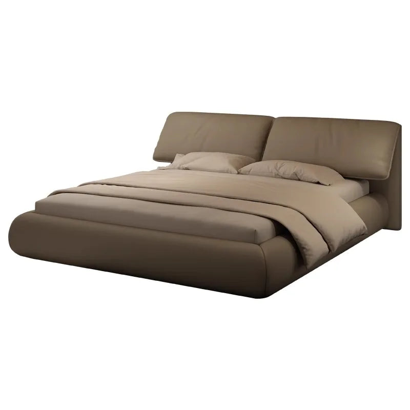 Unique Gray Double Bed Decoration Minimalist Modern Pliable Double Bed Frame Wooden Camping Cama Matrimonial Furniture For Home