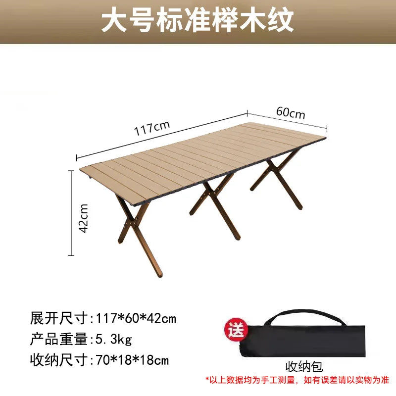 Foldable Wooden Patio Table Outdoor Portable Camping Picnic Desk Lightweight Garden Furniture Backyard Beach Fun Furniture