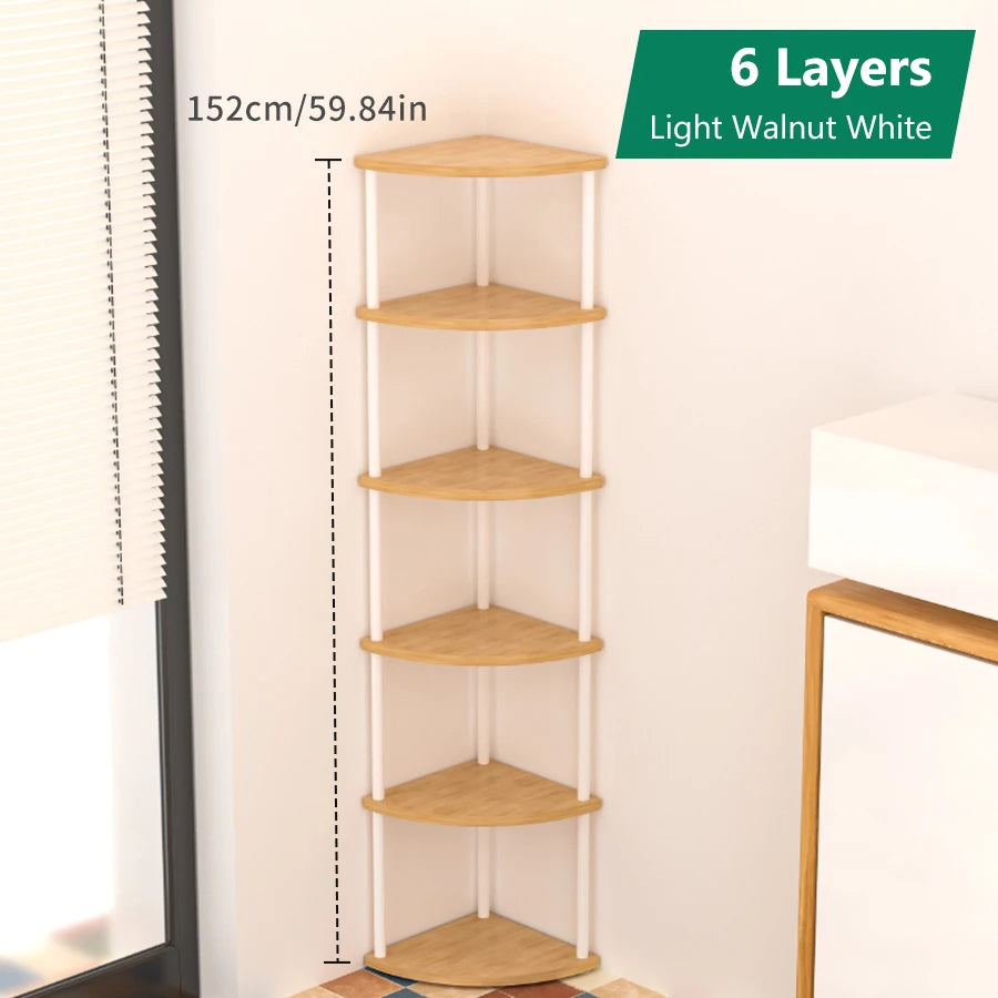 Storage Rack Wall Corner Shelf Practical Storage Rack Living Room/Kitchen/Bedroom Bookshelf Shelf Plant Rack Flower Rack 3/4/5/6