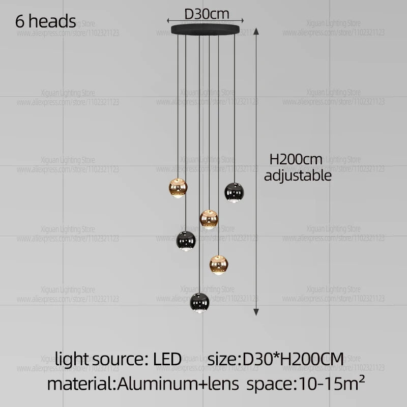 Modern Home decor Led Lights Pendant Light Lamps Chandeliers For Living Room Hanging Light Indoor Lighting LED Stair Chandelier