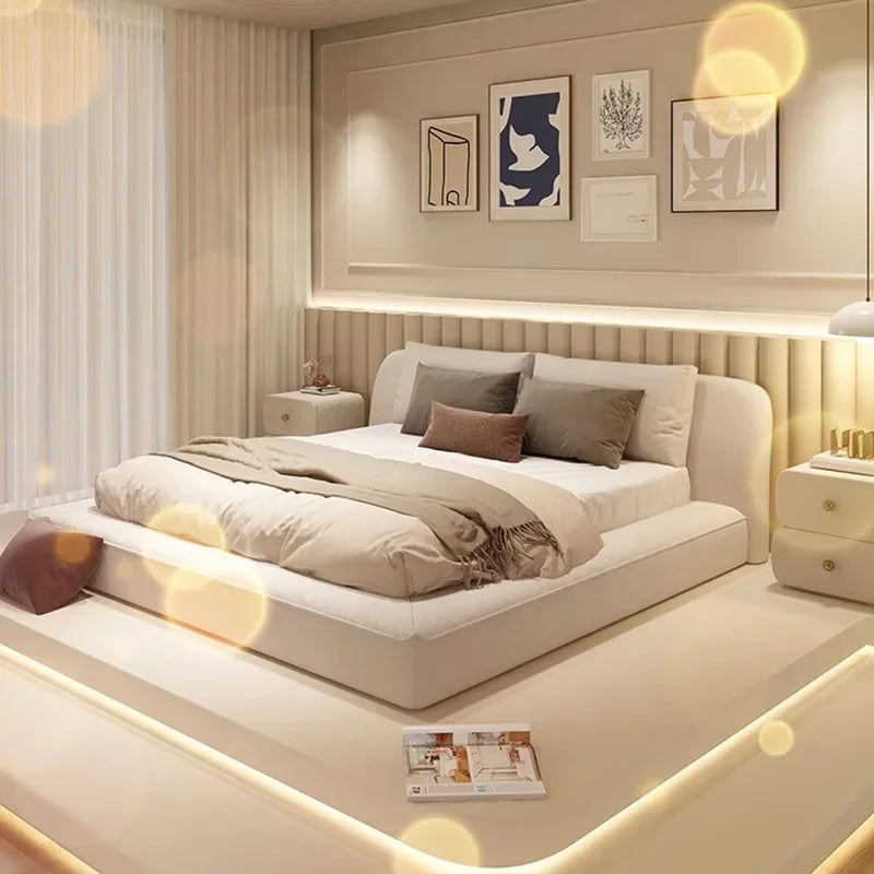 Queen Size Marriage Bed Modern Minimalist Multifunctional Bedroom Bed Storage Space Camas De Casal De Luxo Home Furniture