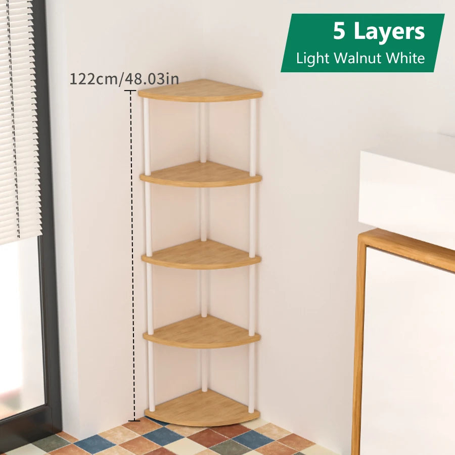 Storage Rack Wall Corner Shelf Practical Storage Rack Living Room/Kitchen/Bedroom Bookshelf Shelf Plant Rack Flower Rack 3/4/5/6