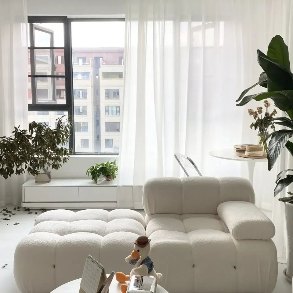 Modern Minimalist Creative Block-Style Fabric Sofa Compact Living Room Balcony Seating with Trendy Upholstery WebPopular Design