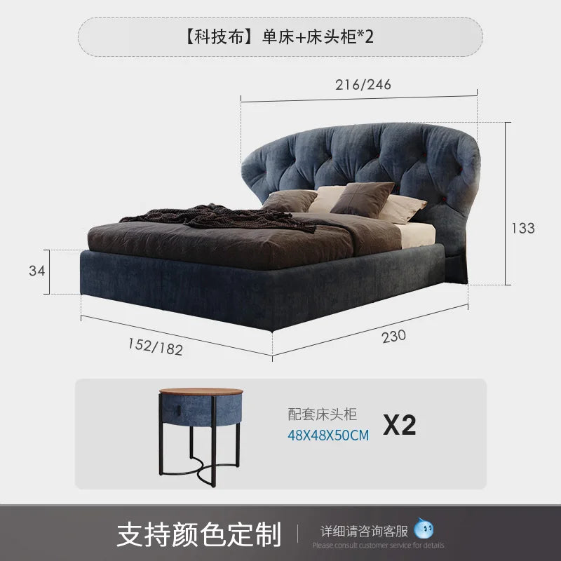 Pretty Wooden Double Bed Frame Cheap Elegant Luxury Twin Queen Bases Bed Full Size Side Table Cama Box Casal Home Furniture