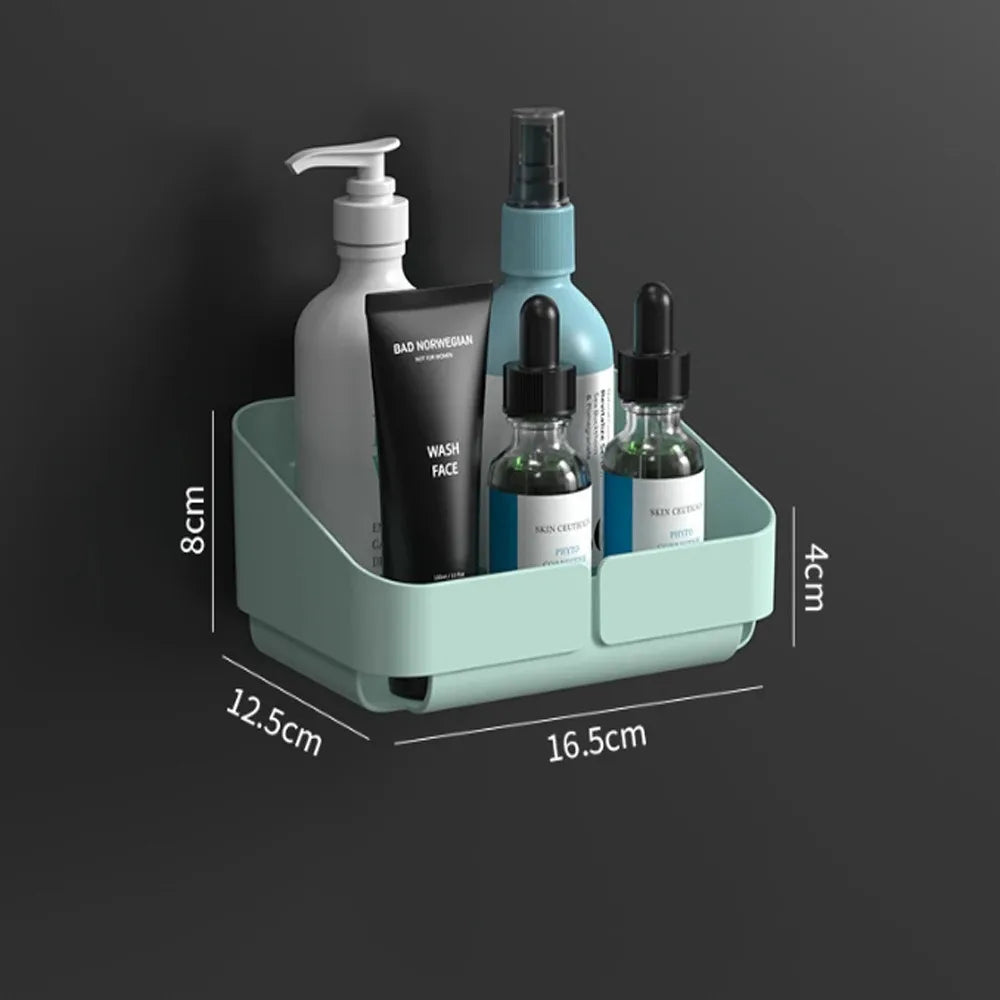 Bathroom  Kitchen Convenience Rack Shelf Makeup Storage Organizer Cosmetics Shampoo Rack Shower Shelf Wall Spice No Drilling