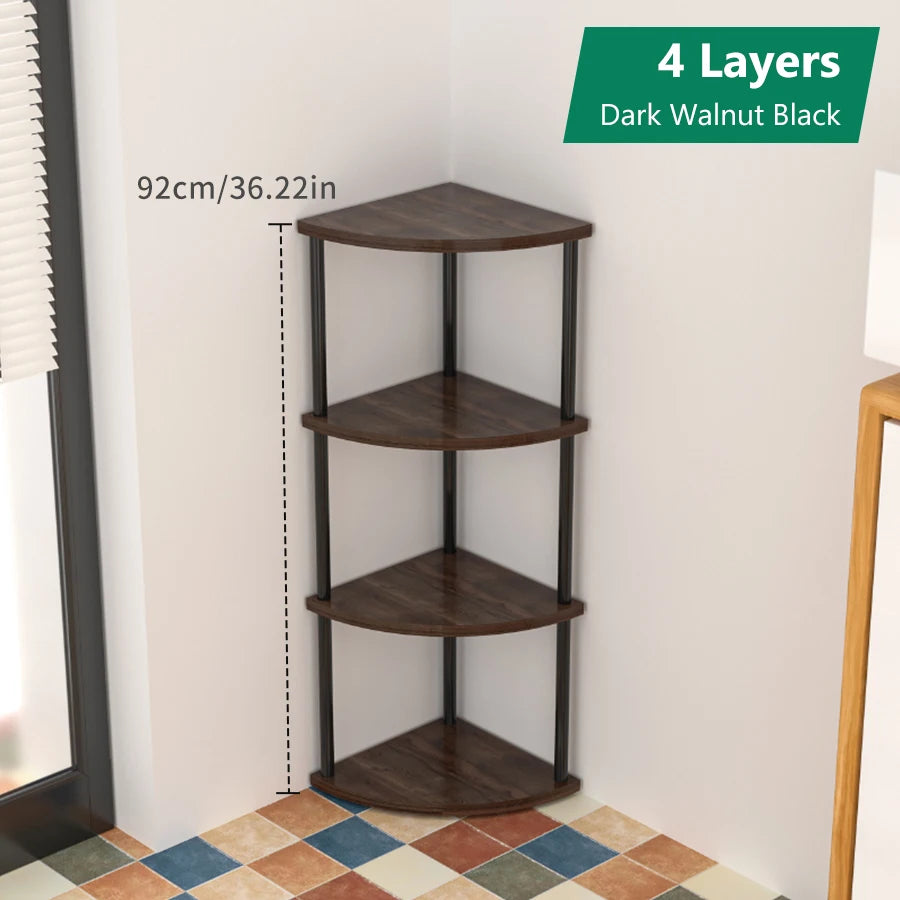 Storage Rack Wall Corner Shelf Practical Storage Rack Living Room/Kitchen/Bedroom Bookshelf Shelf Plant Rack Flower Rack 3/4/5/6