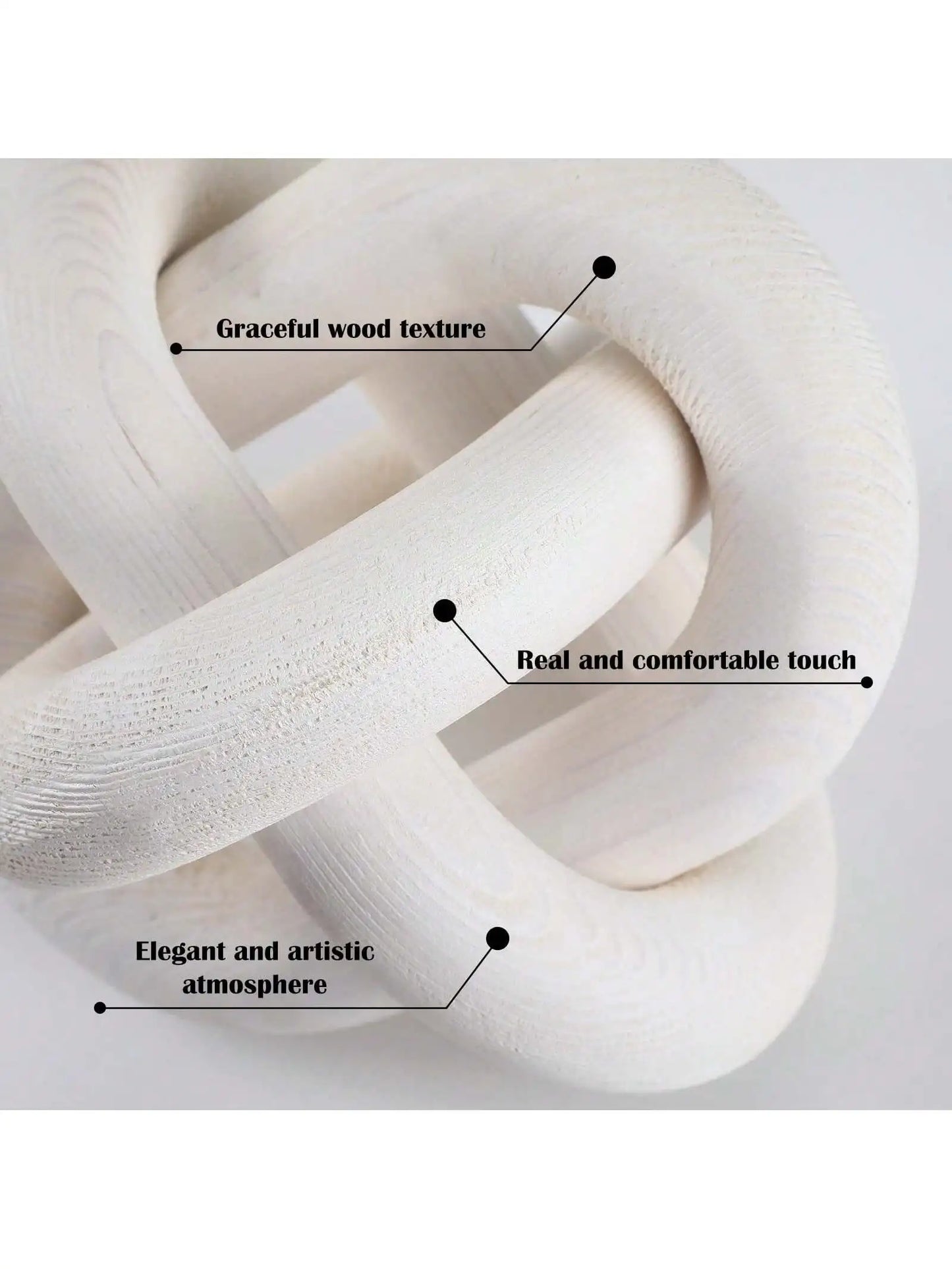 Hand Carved Coffee Table Decoration, Boho Chain Link Decor, Modern Shelf, Rustic Objects for Home Living Room Bedroom