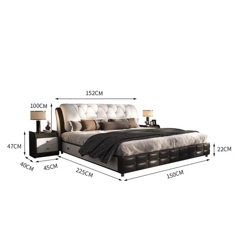 Minimalist Bedrooms Double Bed Modern Cheap Lounge Storage Double Bed King Size Luxury Cama Box Casal Set Furniture Complete