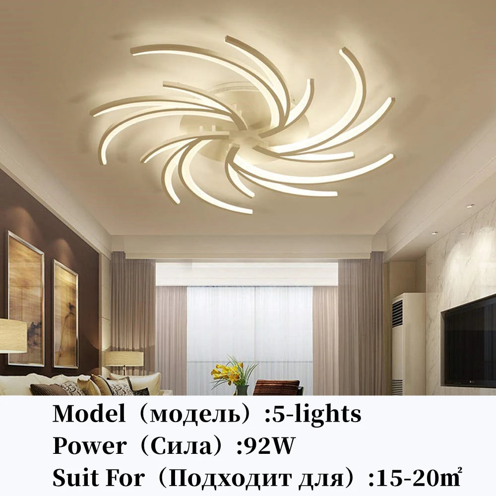 Modern LED Chandelier Home Decoration Ceiling Light For Living Study Room Bedroom Ceiling Lamps Indoor Lighting White Decor Lamp
