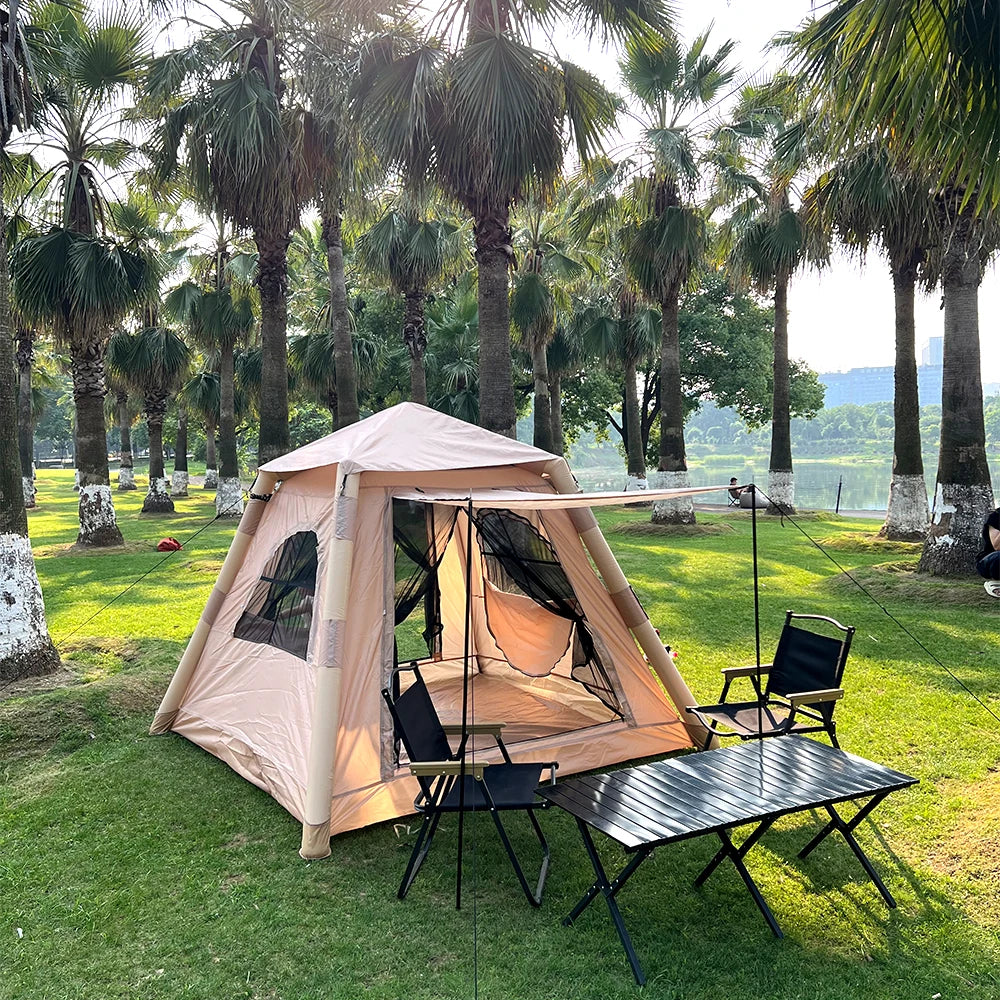 Large Air Tent 5-8 Person Camping Park Tent Family Hiking Trip Suitable Portable Shelter with Inflatable Frame