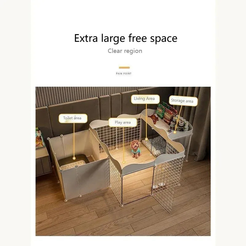 Household Pet Dog Fence House  Kennel Indoor Small Dog Teddy Bear Fence Isolation Door With Toilet Area  Cage