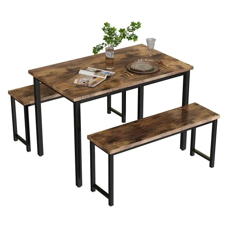 Modern Recycled Pine Dining Table Set Ultra Modern Design Goes Hand in Hand with Affordability and Versatility Dining Table