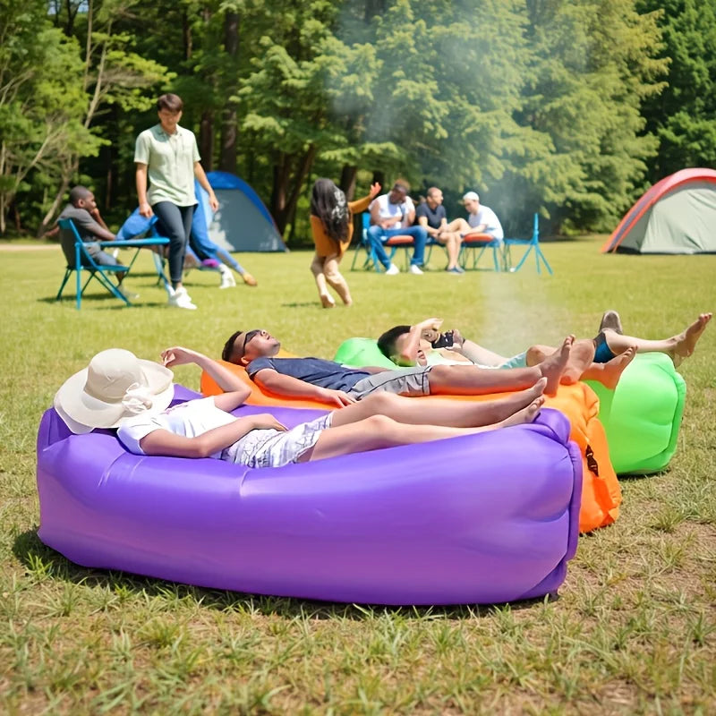 Inflatable Sofa Bed Portable Foldable Soft Comfortable Quick Inflation for Indoor Outdoor Camping Beach Lounging Holiday Gift