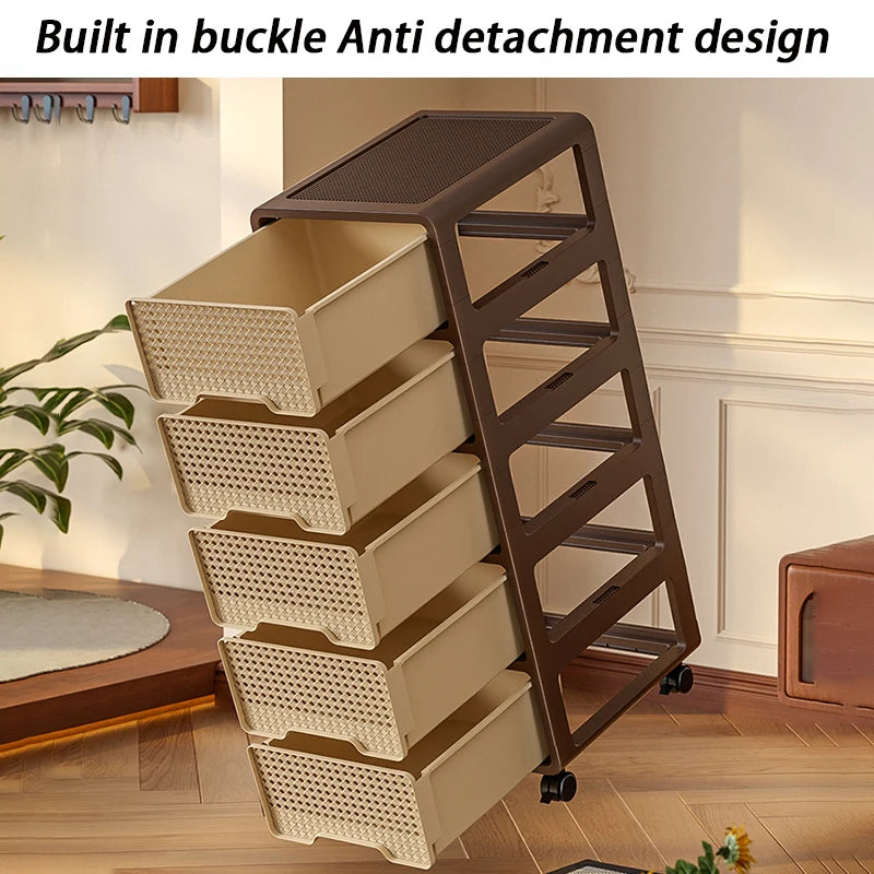 Removable Living Room Cabinet Space Saving Storage Cabinet Multi Layer Drawer Modern Bedroom Cabinets Snack Luxury Furniture