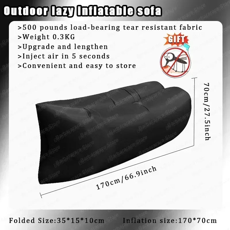 Outdoor Air Lazy Inflatable Sofa Bag Portable Camping Sofa Air Sleeping Bag Lunch Break Mattress Music Festival Portable Sofa