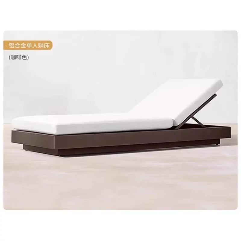 Patio Furniture Outdoor Solid Wood Sunbeds Beach Chaise Lounge Hotel Garden Pool Sun Bed Set Sun Lounge Waterproof Furnitureoutd