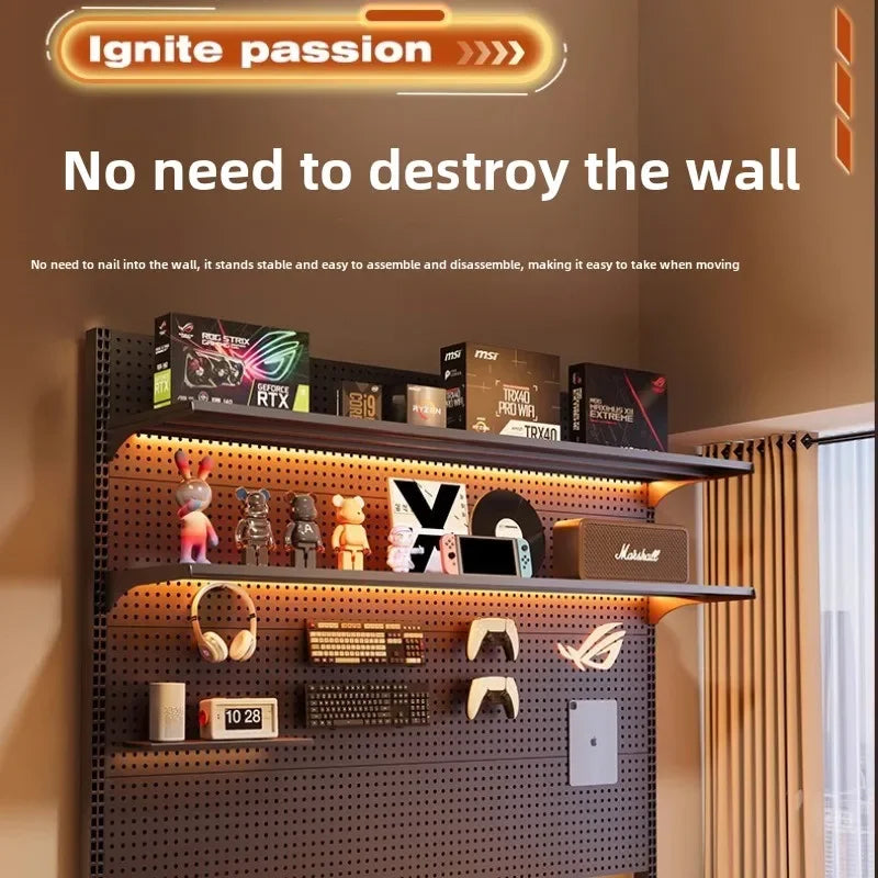 Home Storage Shelf Landing Room Metal Storage Rack Study Computer Organization Desktop Home Decor Holders Racks Tray Accessories